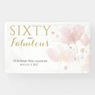 Sixty and Fabulous Black Pink 60th Birthday Banner