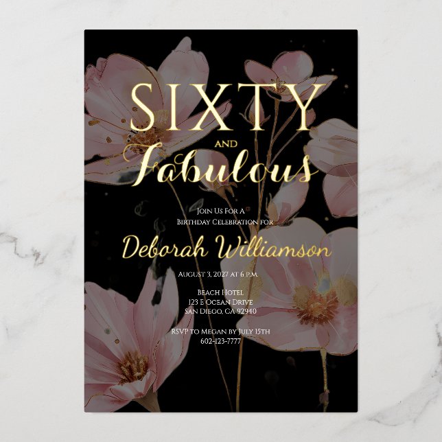 Sixty and Fabulous Black Pink 60th Birthday Party (Front)