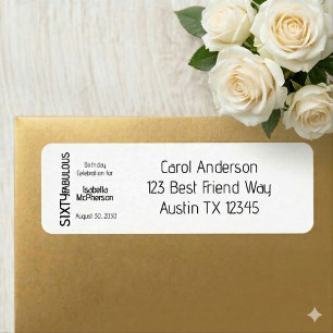 Sixty and Fabulous Bold Birthday Return Address