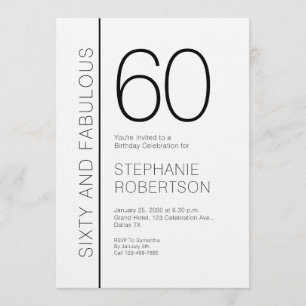 Sixty and Fabulous Modern 60th Birthday Party Invitation