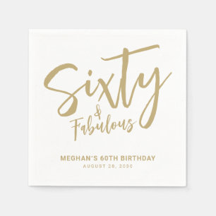 Sixty and Fabulous Name Date 60th Birthday Party Napkin