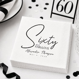 Sixty and Fabulous Name Date 60th Birthday Party Napkin