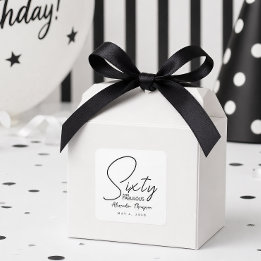Sixty and Fabulous Name Date 60th Birthday Party Square Sticker