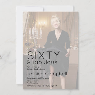 Sixty and Fabulous Photo 60th Birthday Invitation