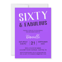 Sixty and Fabulous Purple 60th Birthday