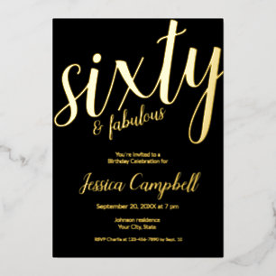 Sixty and Fabulous Script Pink 60th Birthday
