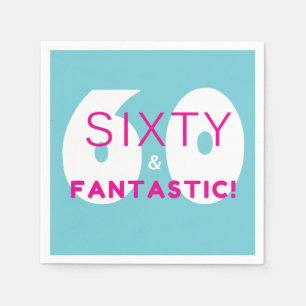 Sixty and Fantastic 60th Birthday Party Decor Napkin