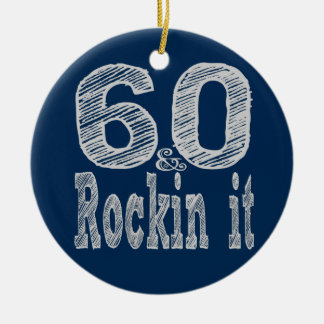 Sixty and Rockin It Ceramic Tree Decoration