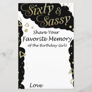 Sixty and Sassy Favourite Memory of the Birthday