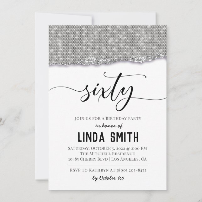 Sixty Diamond Birthday Invitation (Front)