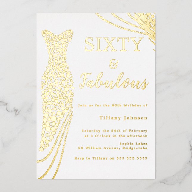 Sixty & Fabulous! Gold Foil Dress 60th Birthday (Front)