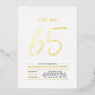 Sixty five | Modern Gold 65th Birthday Party