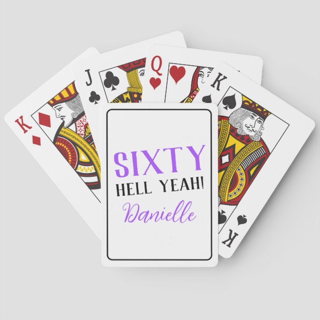 SIXTY HELL YEAH! Personalised 60th Birthday Gift Playing Cards (Back)
