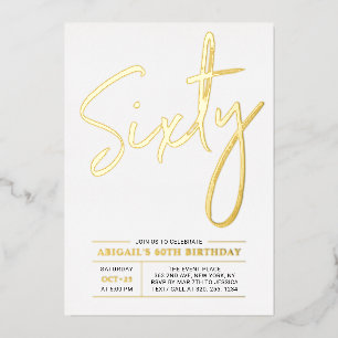 Sixty   Modern Gold 60th Birthday Party