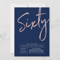 Sixty | Modern Rose Gold 60th Birthday Party