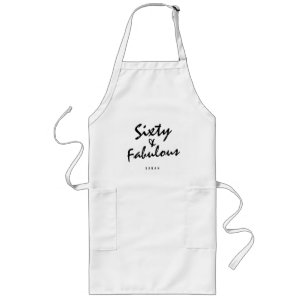 Sixty & Sassy Bright Black Name 60th Birthday Gift Long Apron