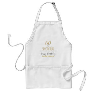 Sixty & Spectacular Gold Silver Diamonds Birthday Standard Apron