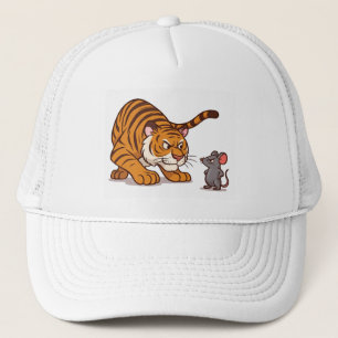 "Size Doesn’t Scare Me – Mouse vs Tiger Showdown" Trucker Hat