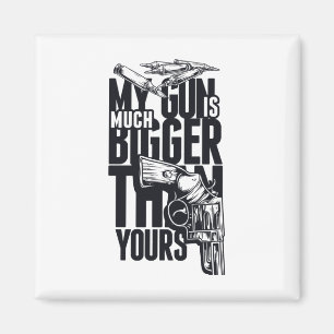 Size Doesn't A Playful Gun Comparison Sticker  Magnet