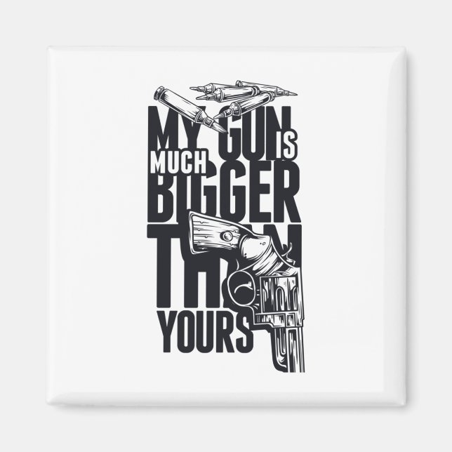 Size Doesn't A Playful Gun Comparison Sticker  Magnet (Front)