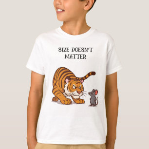 Size Doesn't Matter - Funny Tiger and Mouse Design T-Shirt