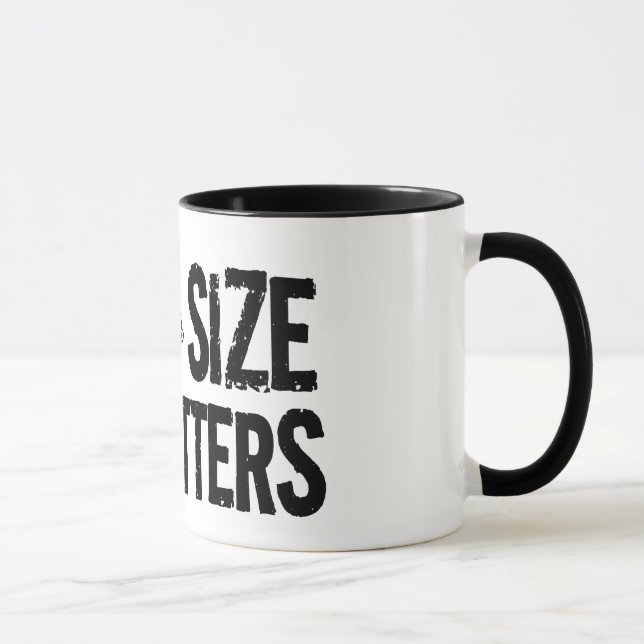 Size Matters! Funny Fishing Design Mug (Right)