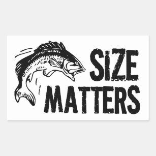 Size Matters! Funny Fishing Design Rectangular Sticker