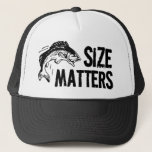 Size Matters! Funny Fishing Design Trucker Hat<br><div class="desc">When it comes to catching fish,  size definately matters! This humourous sportfishing design features large text and a jumbo jumping fish graphic,  sure to be a huge hit for fishing men and women after a big one!</div>