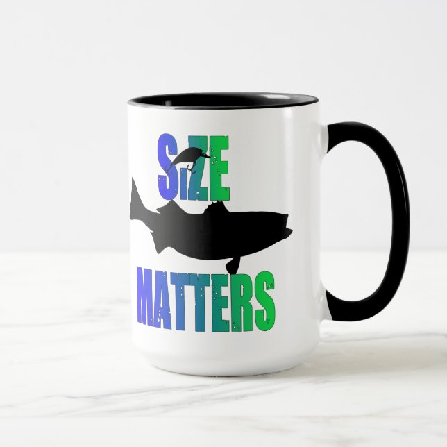 Size Matters Funny Fishing Mug Large (Right)