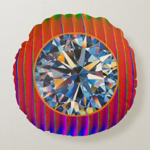 size round throw pillow ome decor vibrant abstract