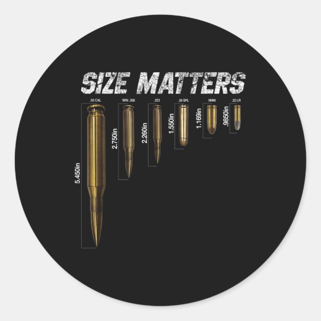 Size S Bullets  Classic Round Sticker (Front)