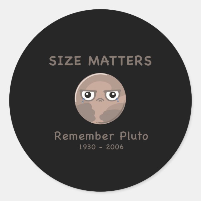 Size S Remember Pluto Meme Slogan Sticker  (Front)