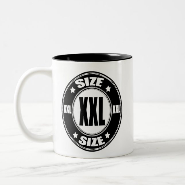 Size XXL Two-Tone Coffee Mug (Left)