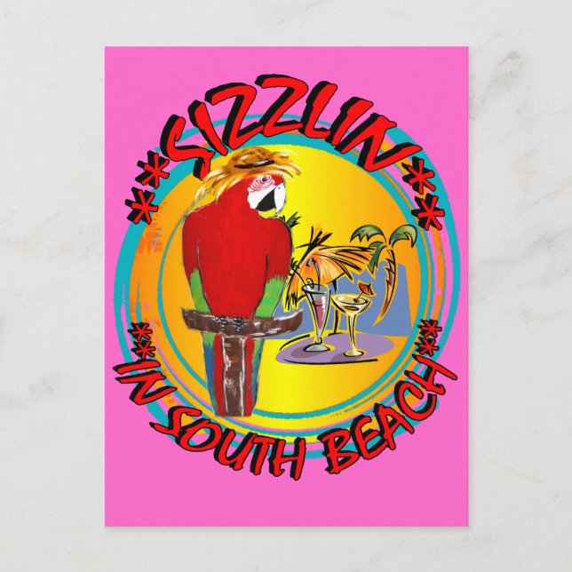 SIZZLIN PARROTS POSTCARD (Front)