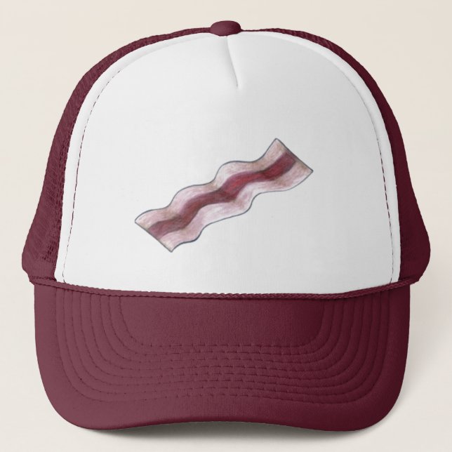 Sizzlin' Sizzling Bacon Strips Rashers Breakfast  Trucker Hat (Front)