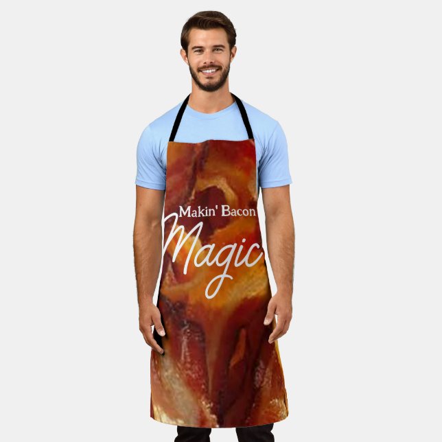 Sizzling Bacon Apron: Customise Your Cooking Style Apron (Worn)
