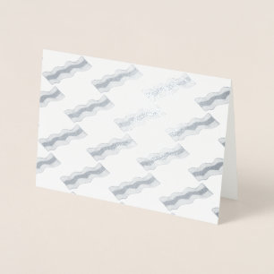 Sizzling Bacon Strips Meat Breakfast Food Foodie Foil Card