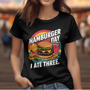 Sizzling Burger Delight With Golden Fries and Refr T-Shirt