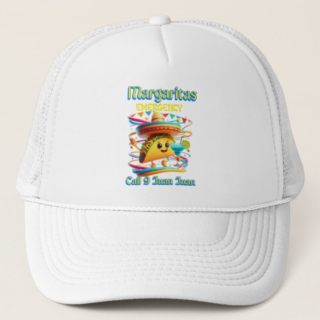 Sizzling Fiesta: Margaritas Emergency Trucker Hat (Front)