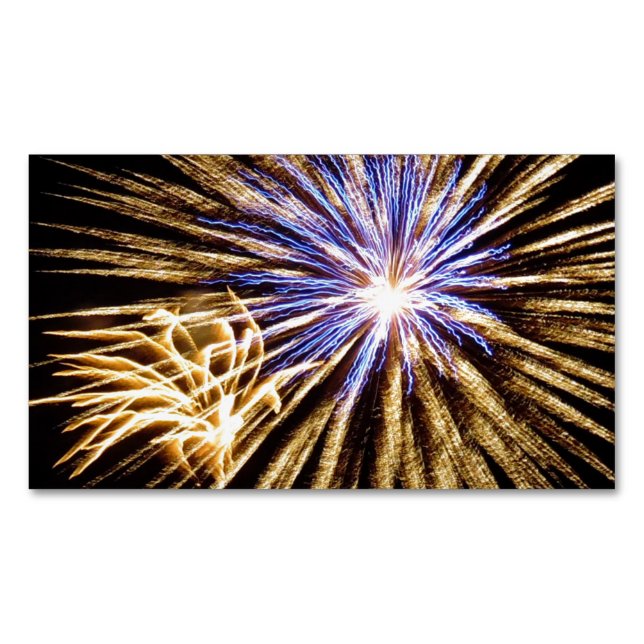 Sizzling Fireworks Display Magnetic Business Card (Front)