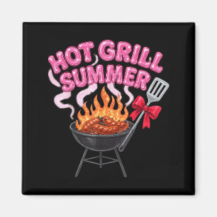 Sizzling grill summer funny bbq cookout sausage magnet