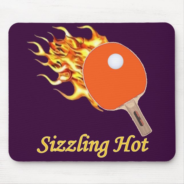 Sizzling Hot Flaming Ping Pong Mouse Mat (Front)