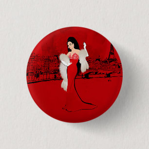Sizzling in Paris 3 Cm Round Badge