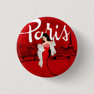 Sizzling in Paris 3 Cm Round Badge