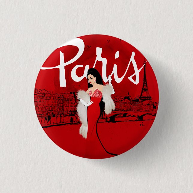 Sizzling in Paris 3 Cm Round Badge (Front)