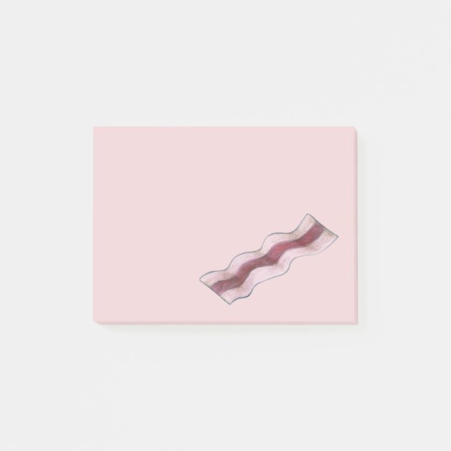 Sizzling Pink Bacon Strip Foodie Meat Post Its Post-it Notes (Front)