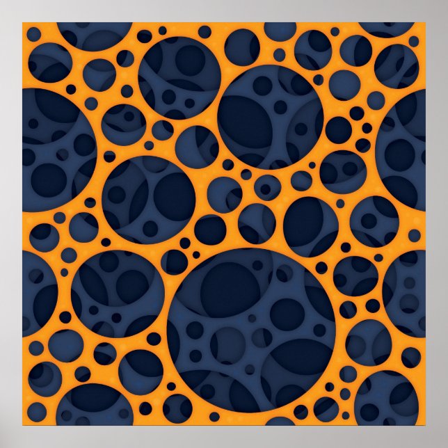 Sizzling Trippy Abstract Lava Holes Design Pattern Poster (Front)