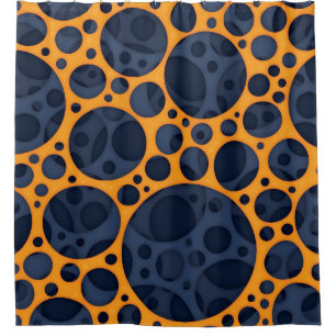 Sizzling Trippy Abstract Lava Holes Design Pattern Shower Curtain