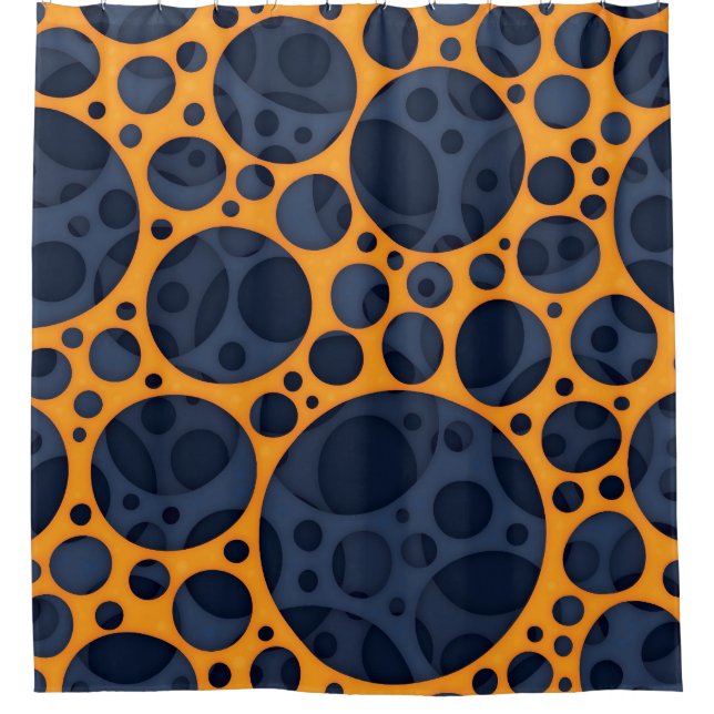 Sizzling Trippy Abstract Lava Holes Design Pattern Shower Curtain (Front)