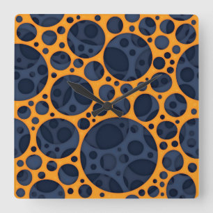 Sizzling Trippy Abstract Lava Holes Design Pattern Square Wall Clock